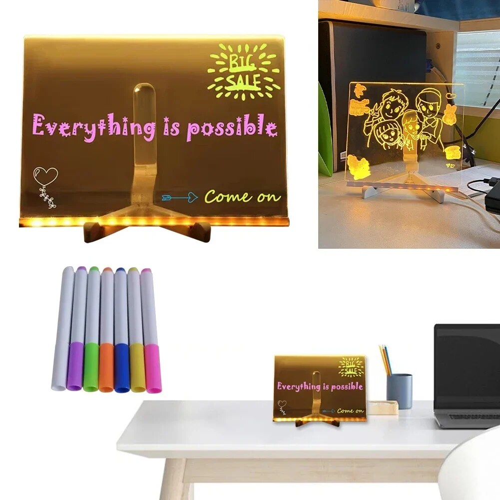 LED Dry Erase Board – Illuminated Writing and Artwork Display