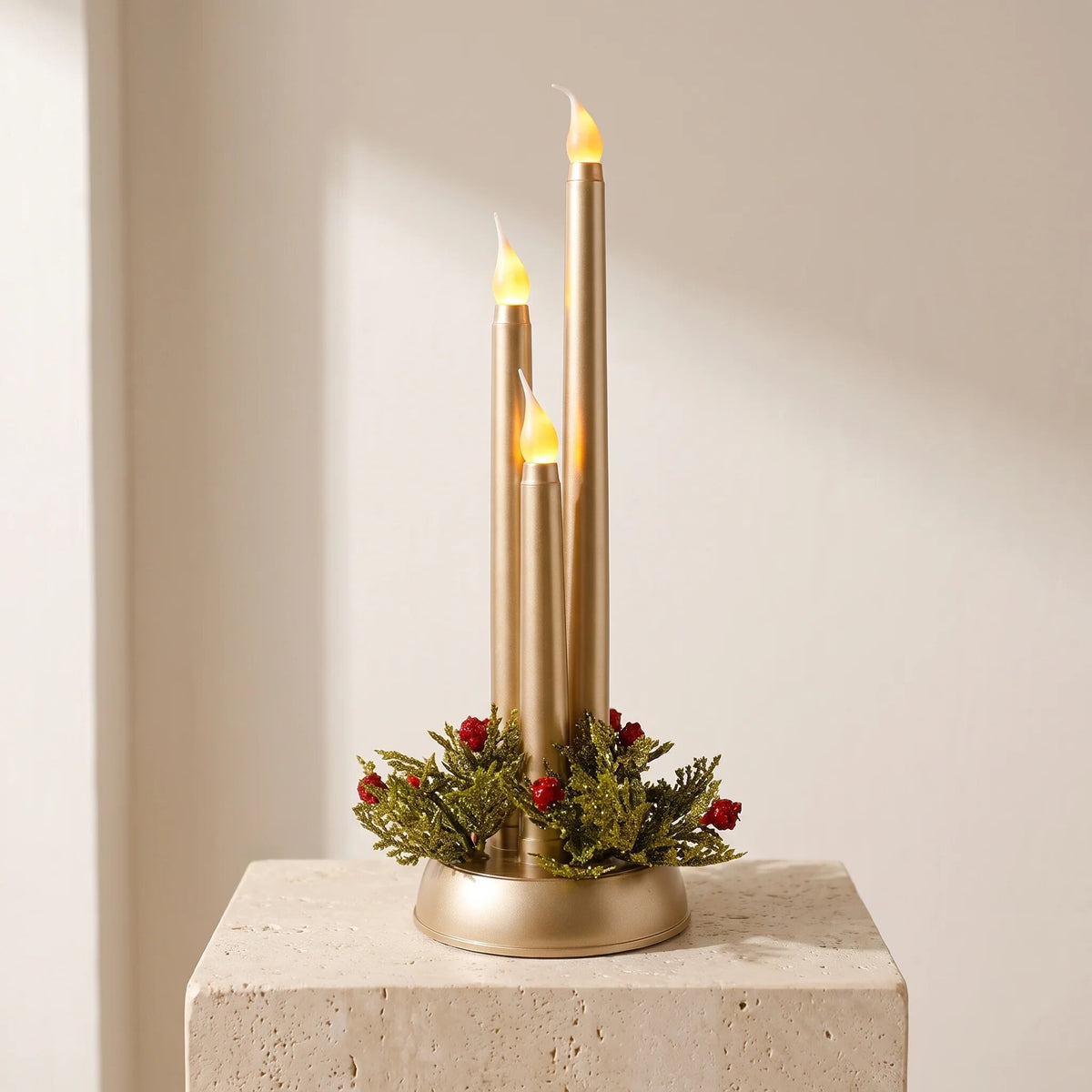 LED Taper Candles for Christmas – Warm Rechargeable Light