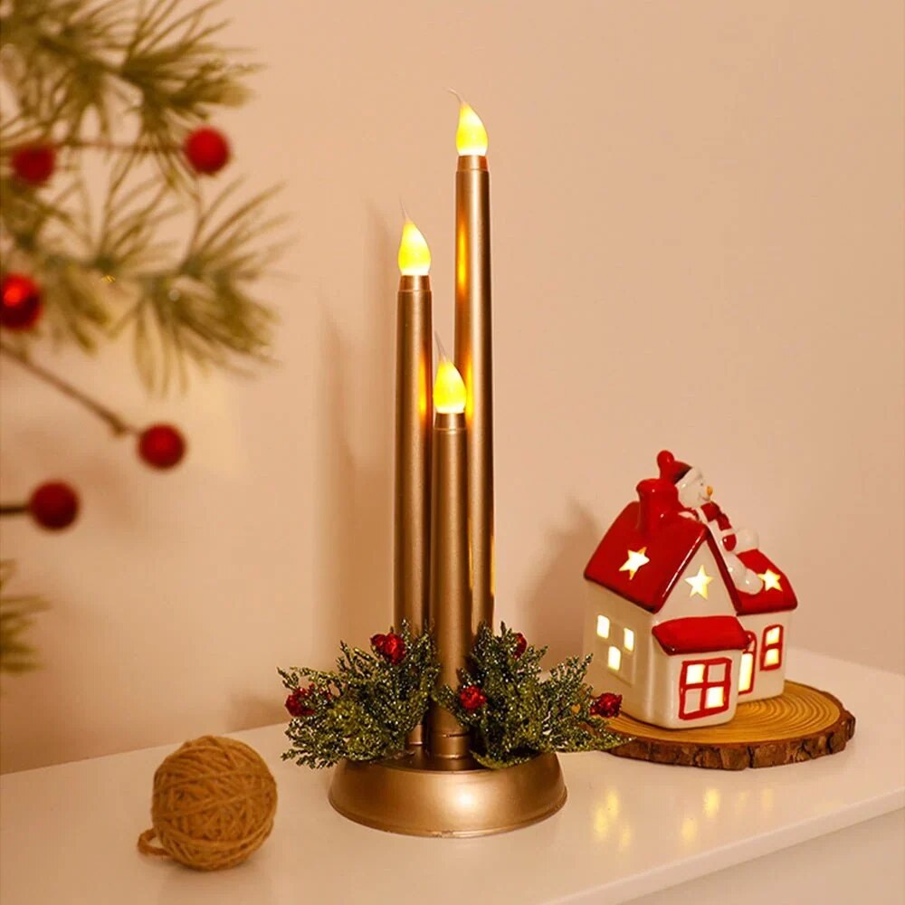 LED Taper Candles for Christmas – Warm Rechargeable Light
