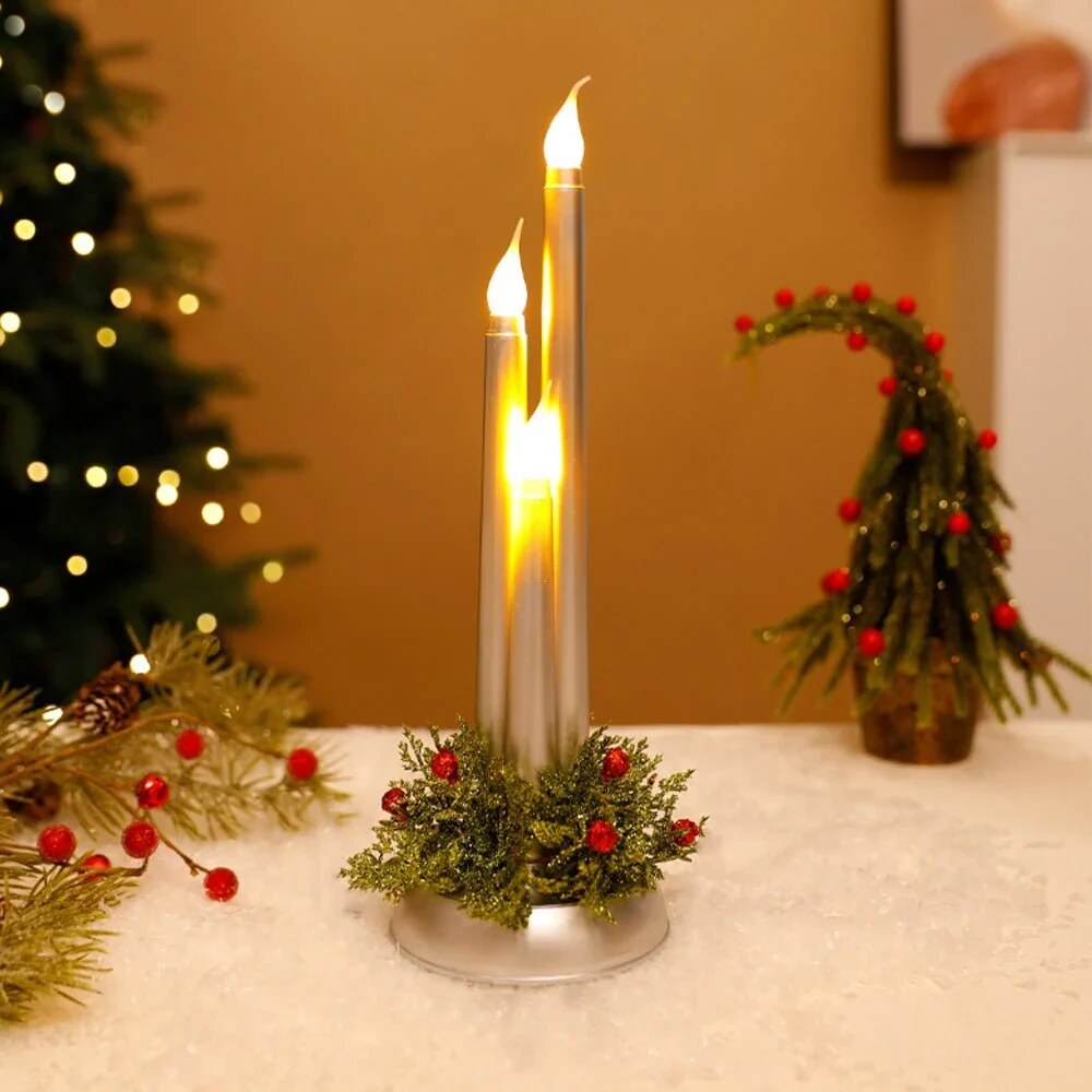 LED Taper Candles for Christmas – Warm Rechargeable Light