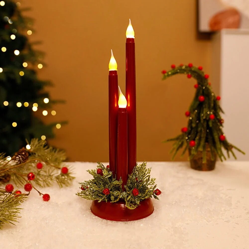 LED Taper Candles for Christmas – Warm Rechargeable Light
