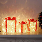 Lighted Christmas Present Boxes, Set of 3