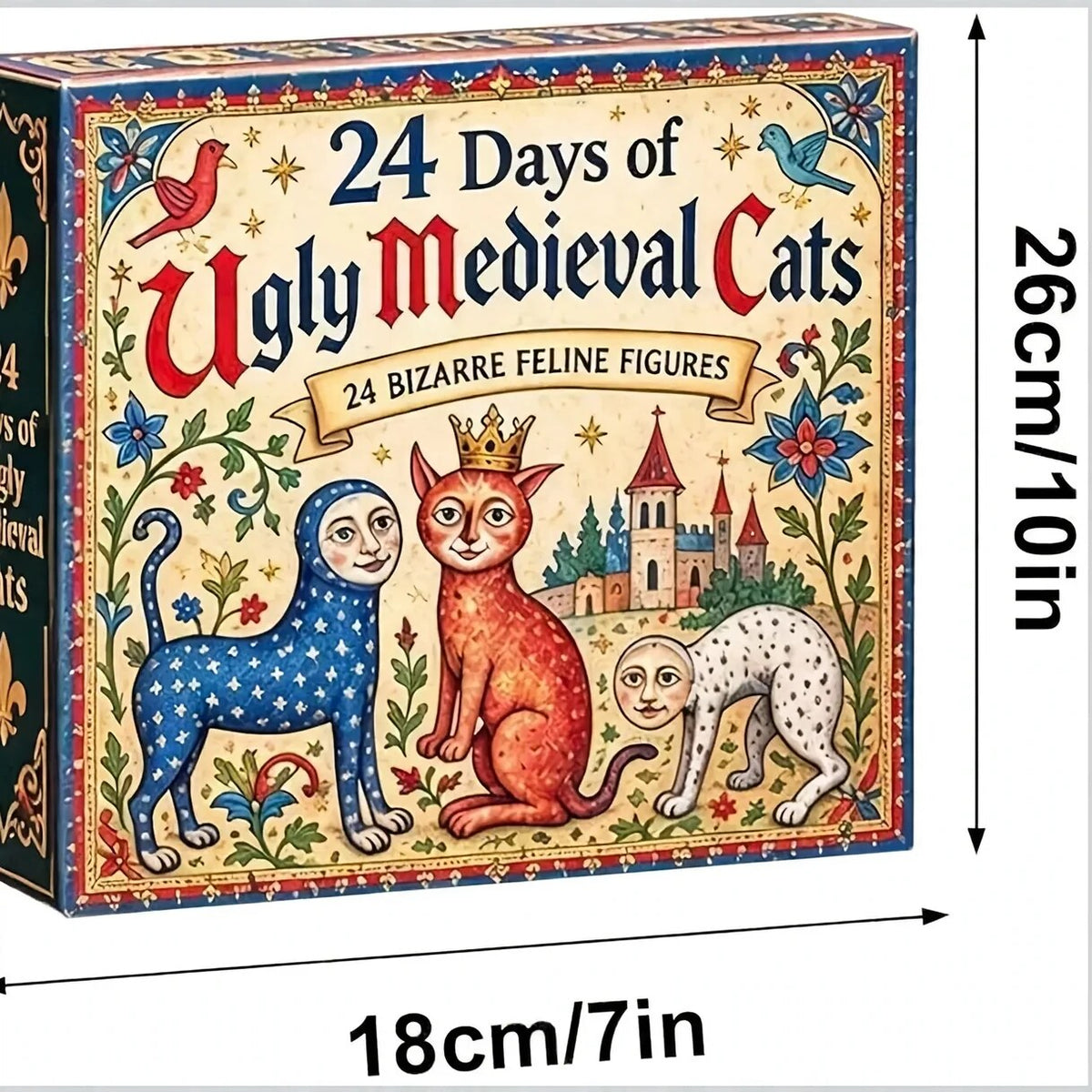Medieval Cat Advent Calendar – Playful Acrylic Figures