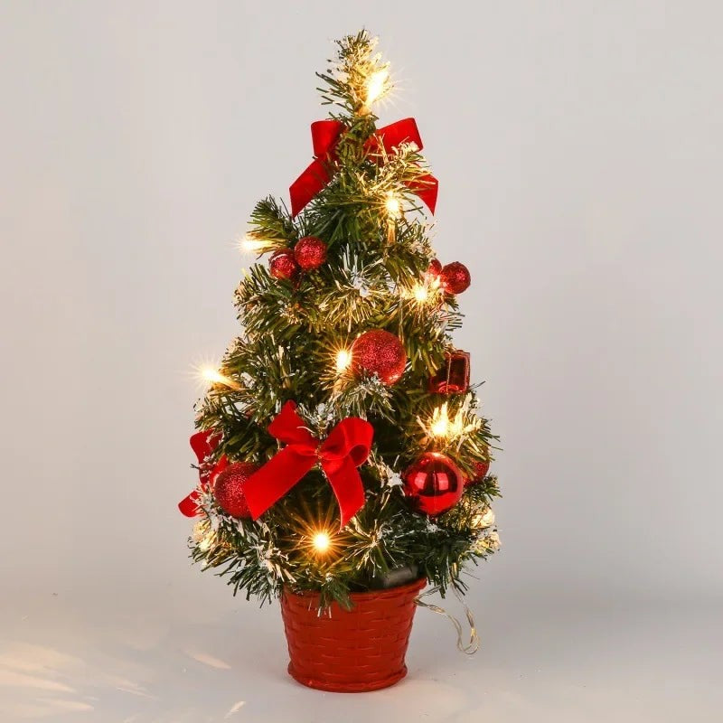 Mini Pre-Lit Christmas Tree in a Pot