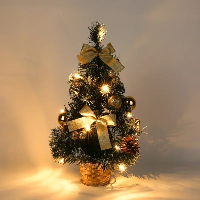Mini Pre-Lit Christmas Tree in a Pot