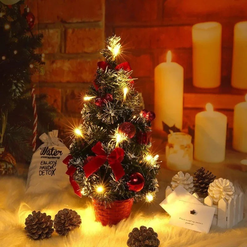Mini Pre-Lit Christmas Tree in a Pot