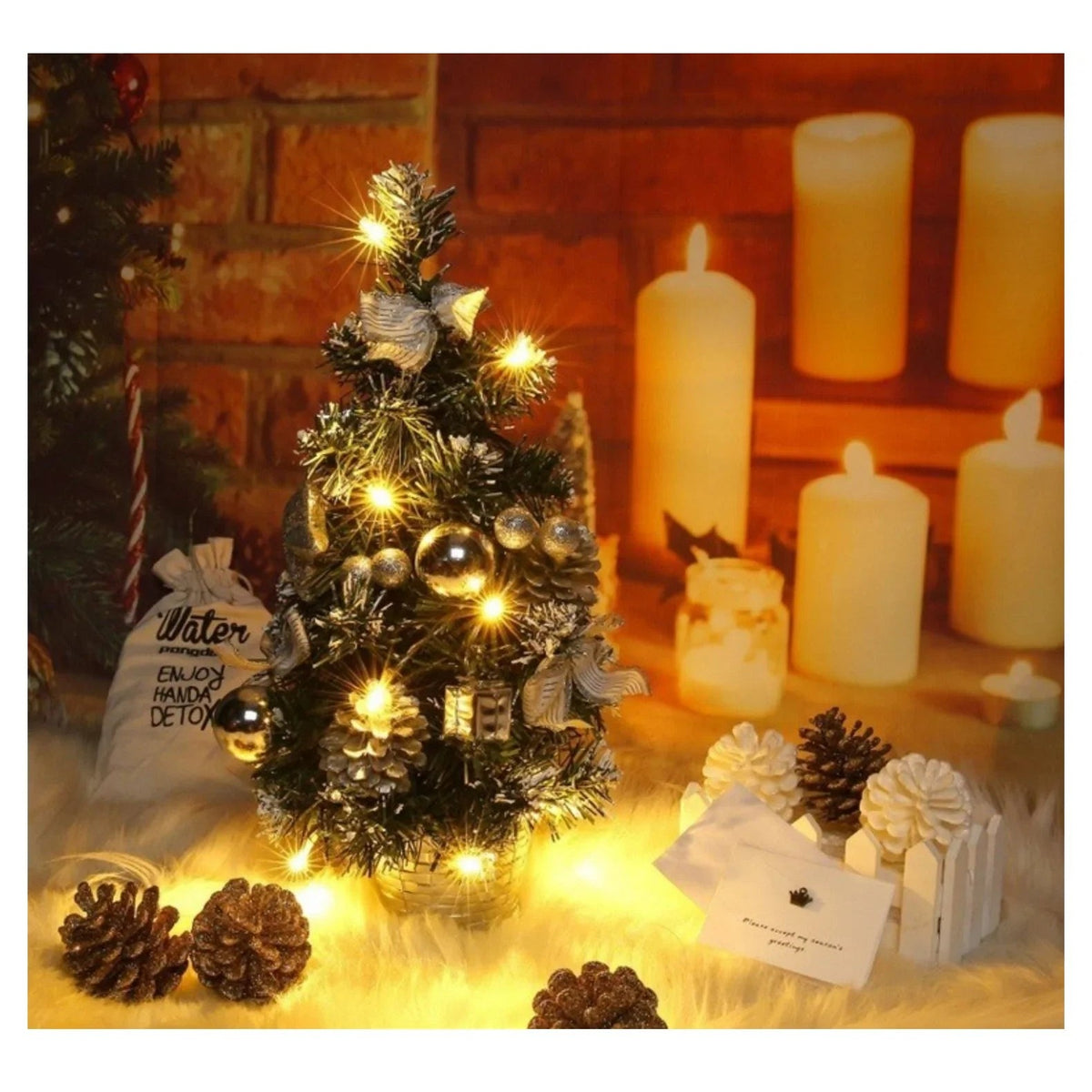 Mini Pre-Lit Christmas Tree in a Pot