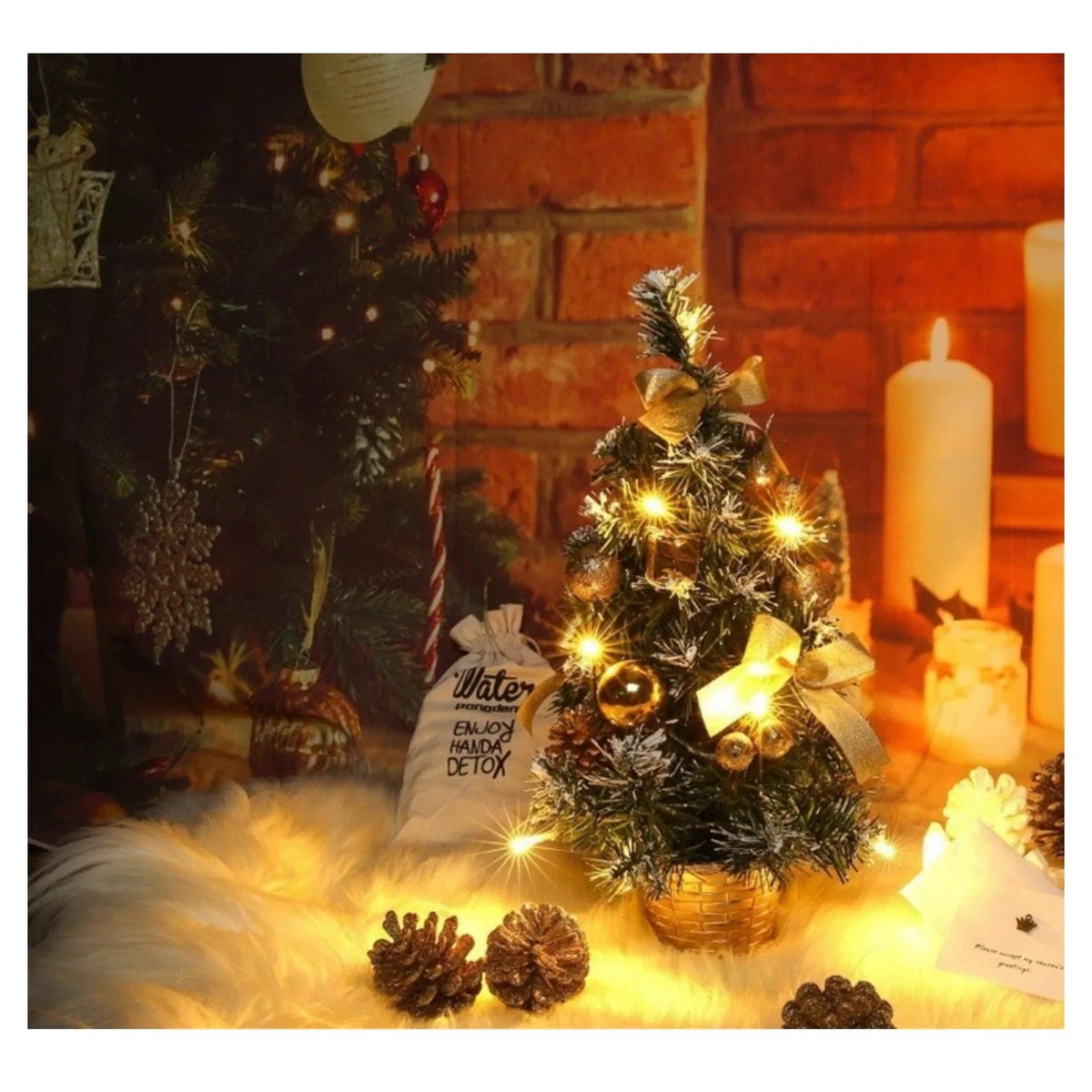 Mini Pre-Lit Christmas Tree in a Pot
