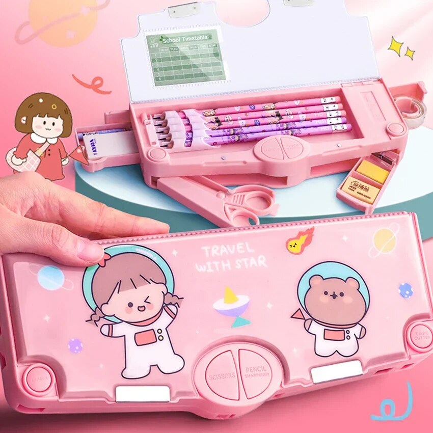 Pencil Case – Cute Korean Design, Waterproof Storage