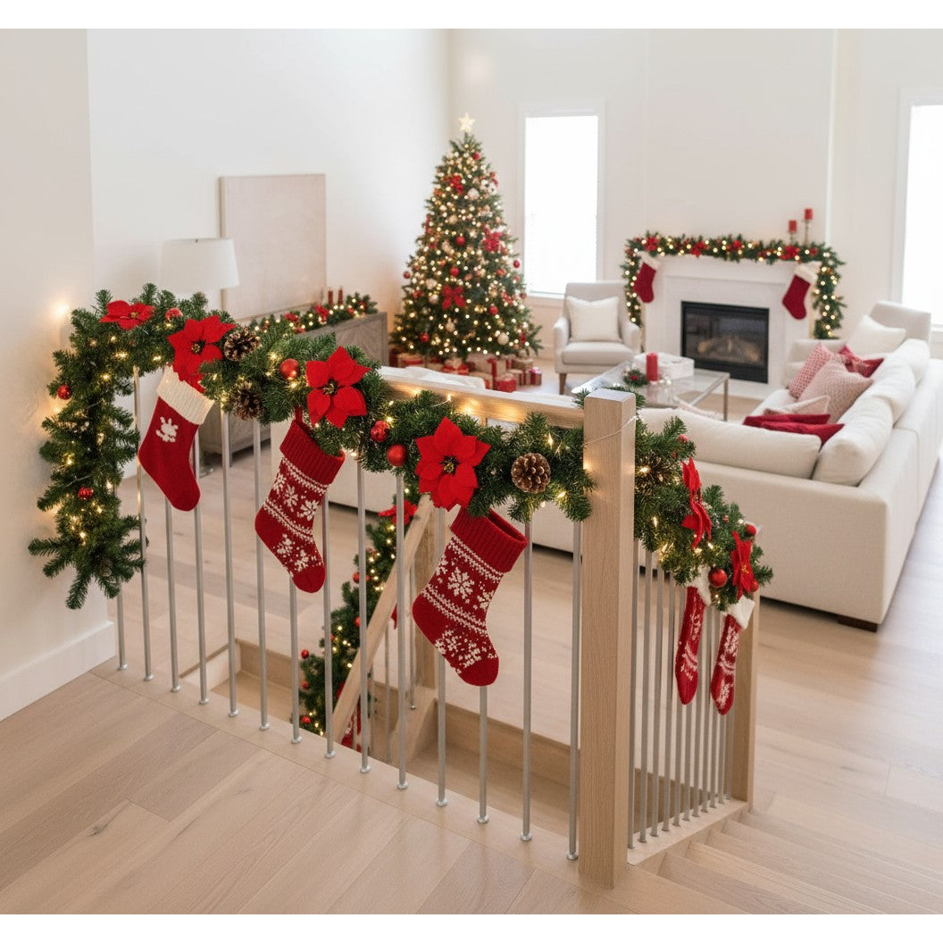 Poinsettia Christmas Garland