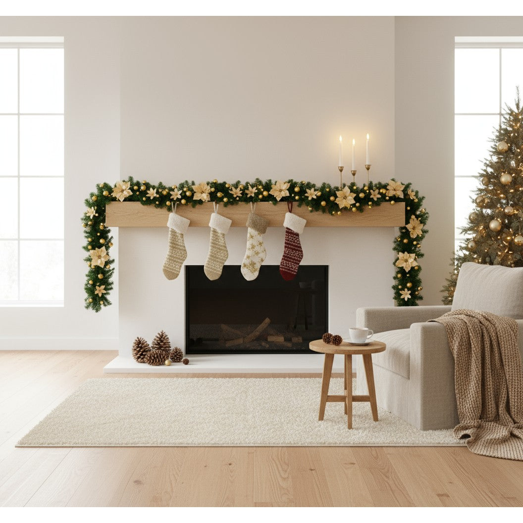 Poinsettia Christmas Garland