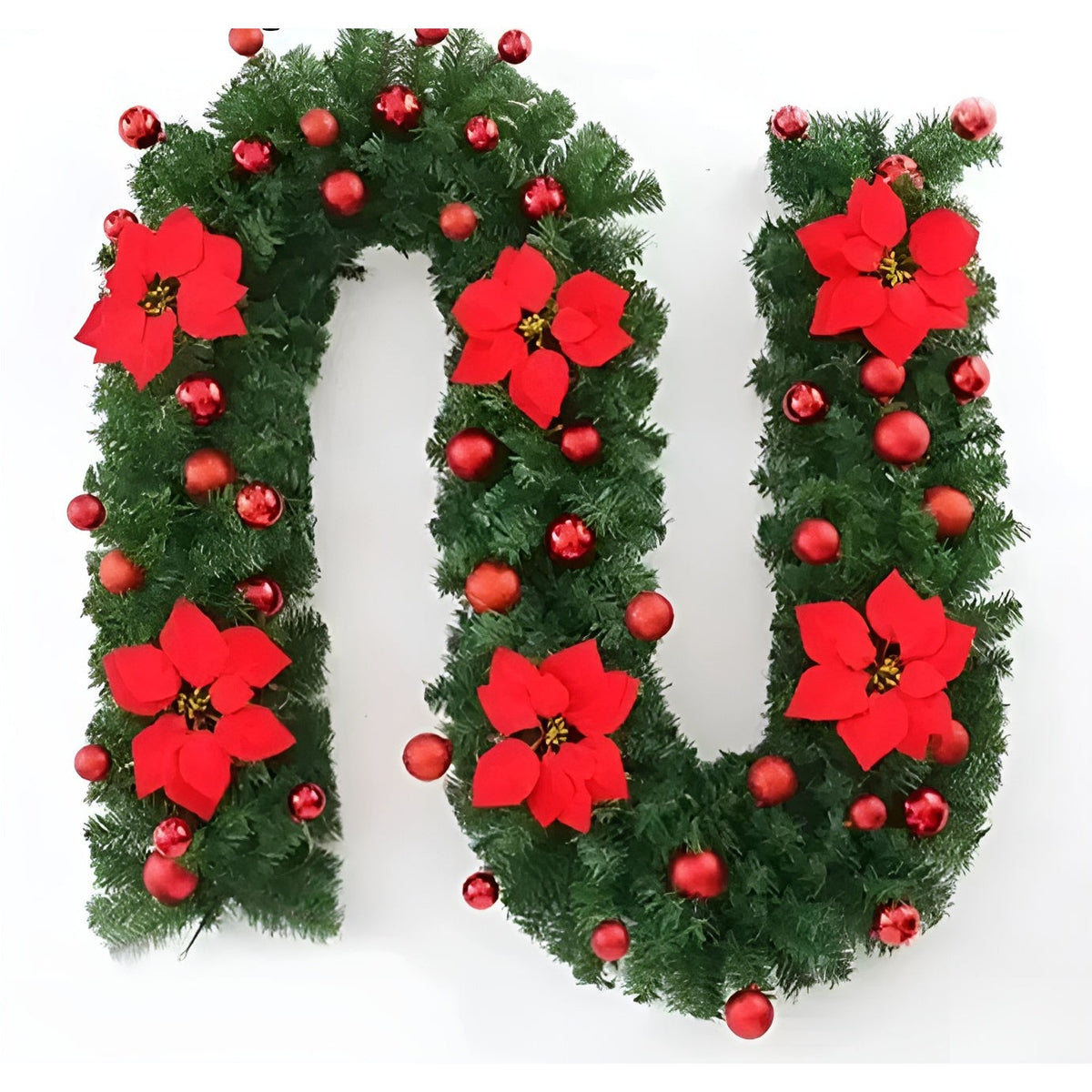 Poinsettia Christmas Garland