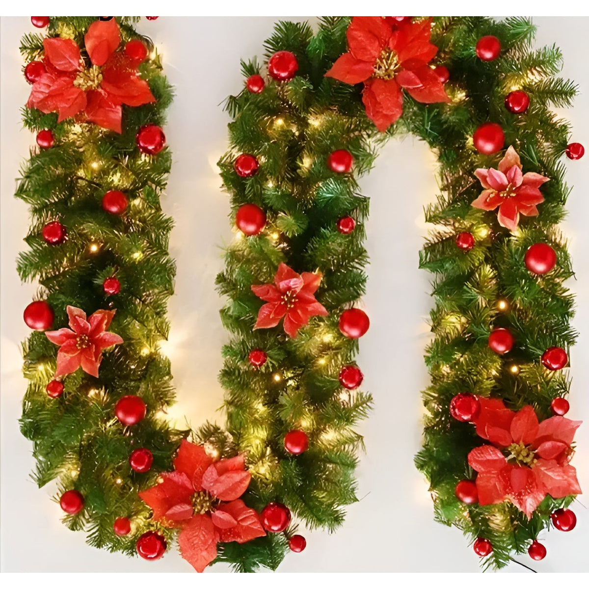 Poinsettia Christmas Garland
