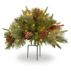 Pre-Lit Christmas Urn Filler – Battery-Operated Evergreen