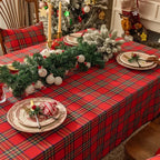 Red Tartan Plaid Christmas Tablecloth