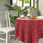 Red Tartan Plaid Christmas Tablecloth