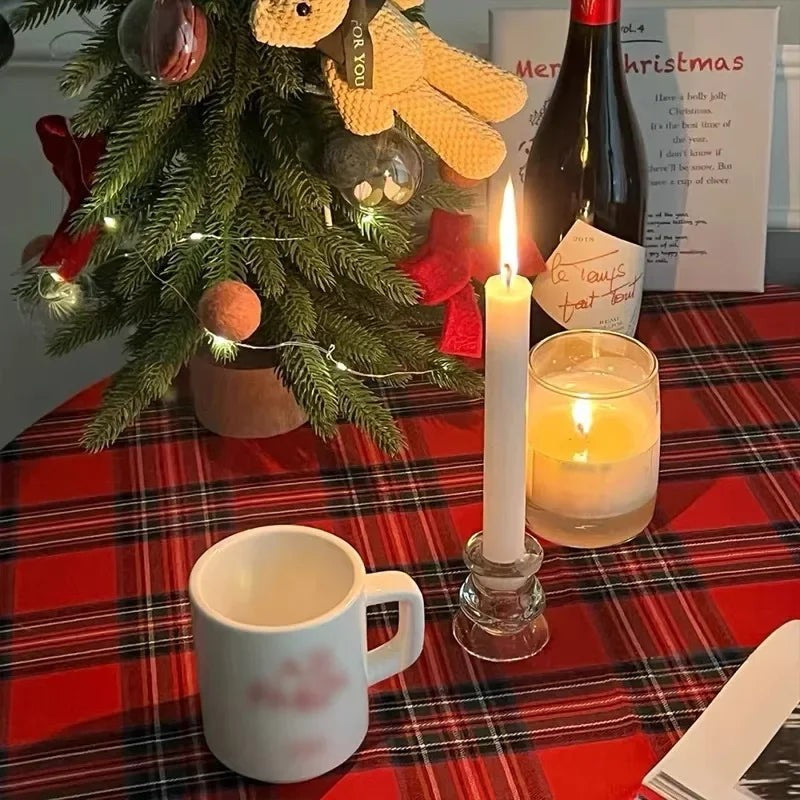 Red Tartan Plaid Christmas Tablecloth