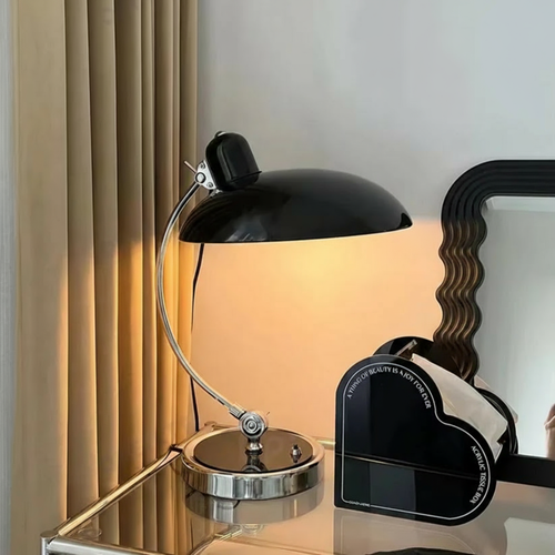 Bent Metal Table Lamp – Light Falls Sideways Out of the Curve – Image 2