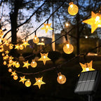 Solar Star and Globe String Lights