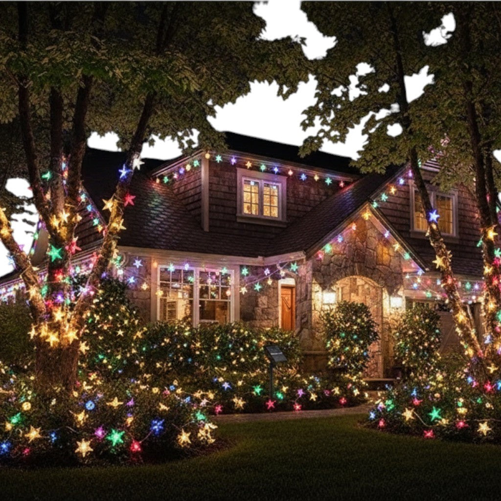 Solar Star and Globe String Lights