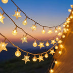 Solar Star and Globe String Lights