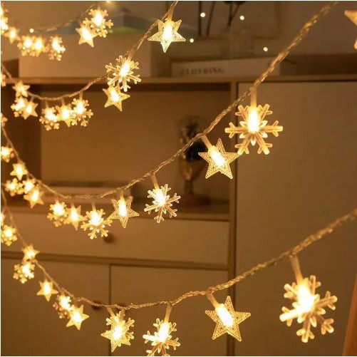 Star and Snowflake String Lights
