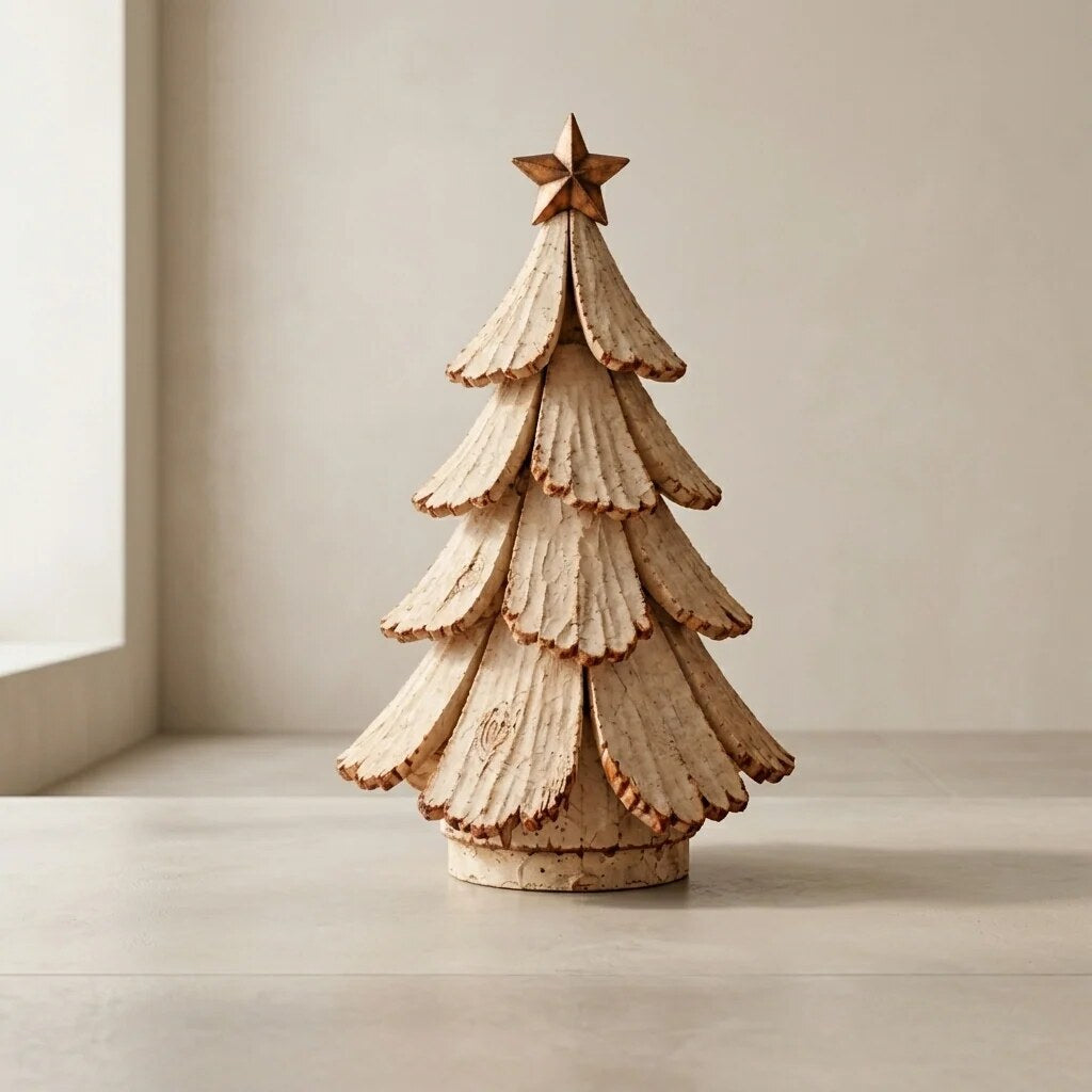 Vintage LED Christmas Tree – Resin, Remote Control