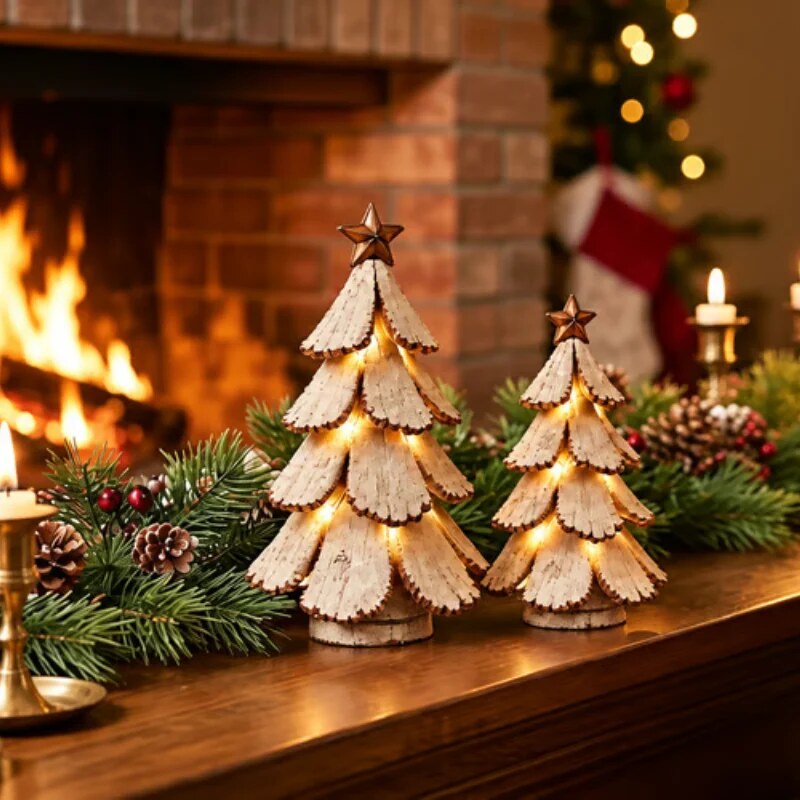 Vintage LED Christmas Tree – Resin, Remote Control