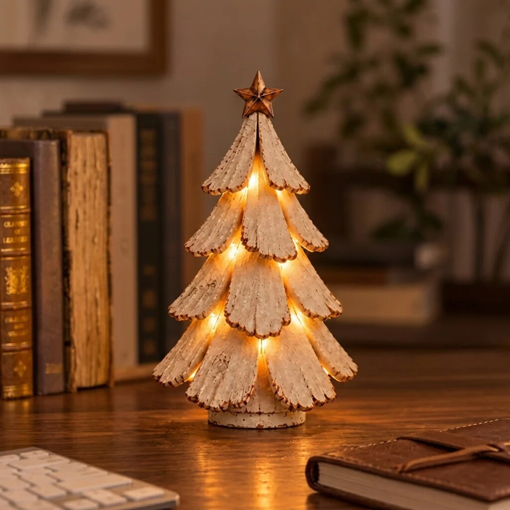 Vintage LED Christmas Tree – Resin, Remote Control