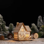 Wooden Christmas House with LED Light