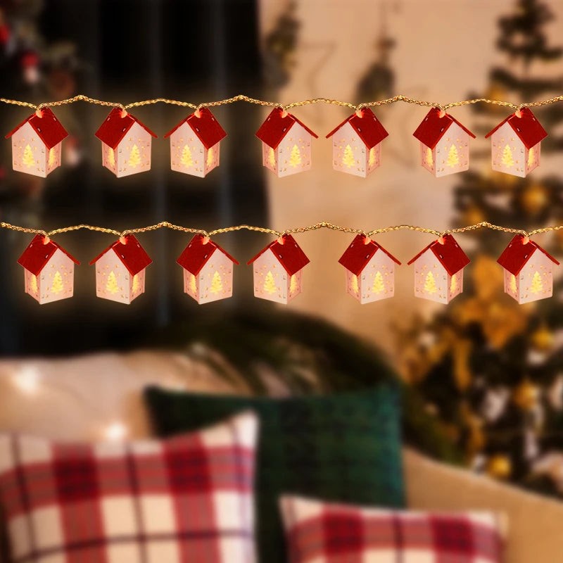 Wooden House String Lights